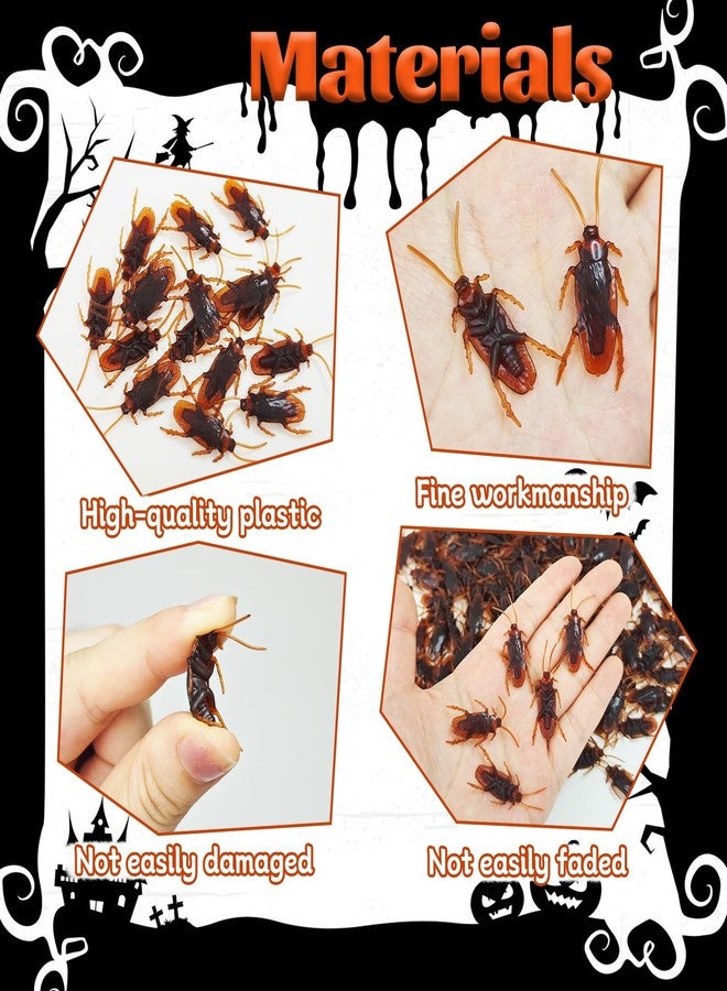 OJYUDD 200PCS Prank Fake Roaches, Favorite Trick Joke Toys Look Real, Scary Insects Realistic Plastic Bugs, Novelty Cockroach for Party, Christmas, Halloween - Image 3